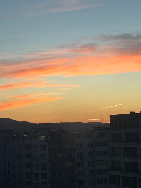Vibrant sunset observed over Sofia urban landscape Friday evening