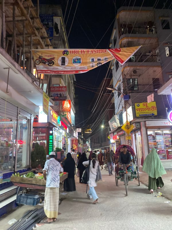 Daily commercial life documented across Dhaka markets and streets