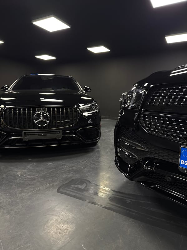 Mercedes detailing session at Bulgarian garage with robotic cleaning