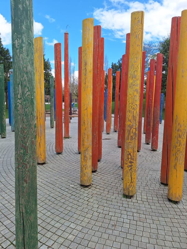 Spring morning park walk documented in Krasnodar, Russia