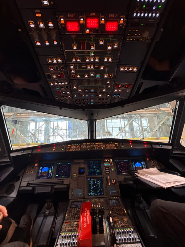 Snack and aircraft cockpit documented in Sofia
