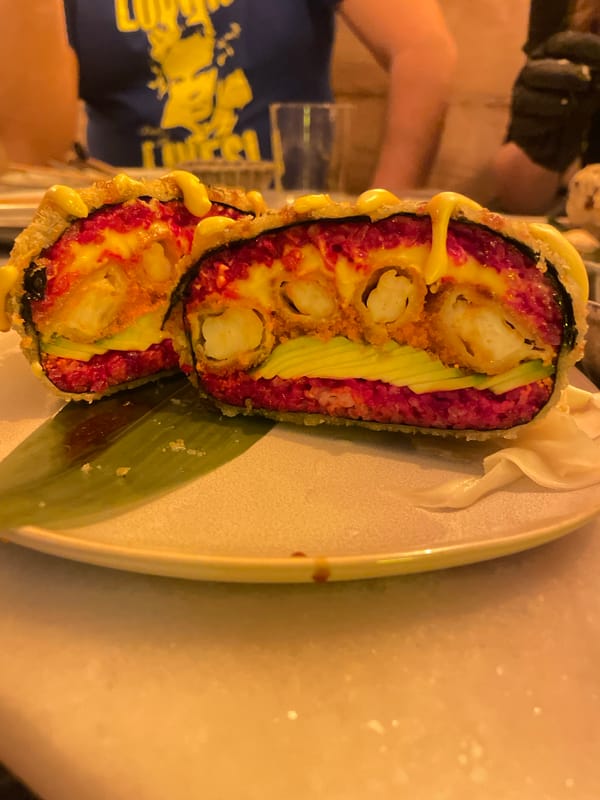 Sushi lunch documented at Barcelona restaurant