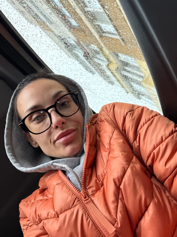 Woman photographed upside-down indoors in Pleven, Bulgaria