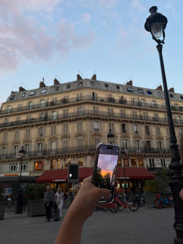 Dusk wandering through Paris, station crowds to souvenirs
