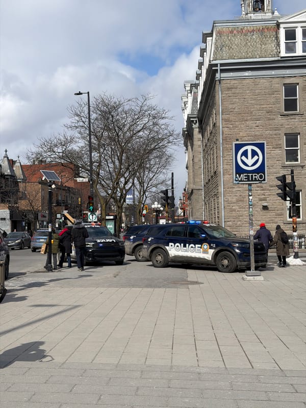 Religious group demonstrates outside Montreal metro station