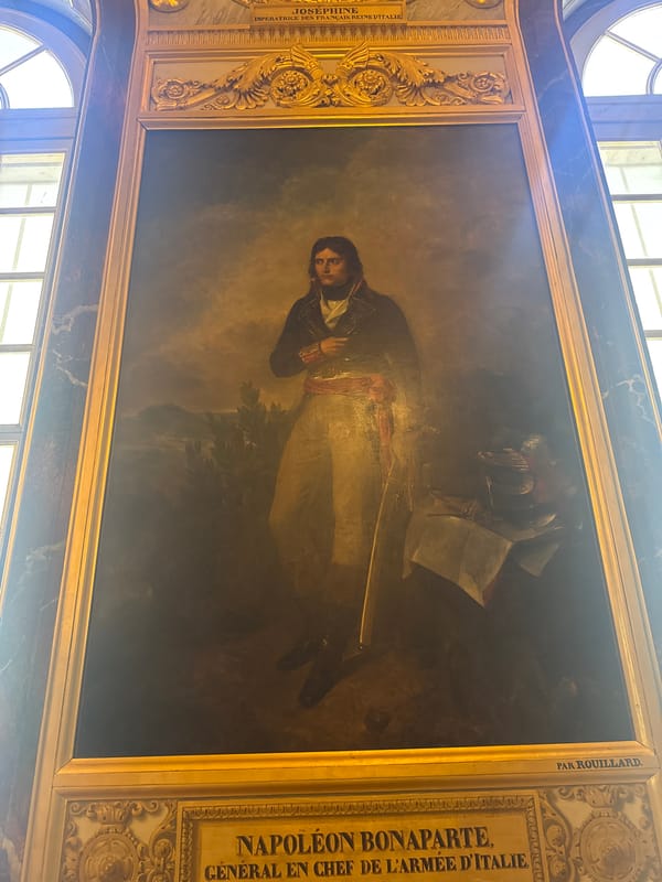Early morning Palace of Versailles tour documents Napoleon portraits, ornate interiors