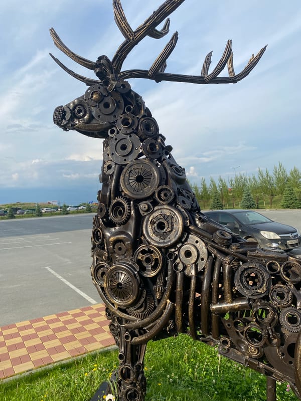 Public art installations documented across Tyumen park spaces