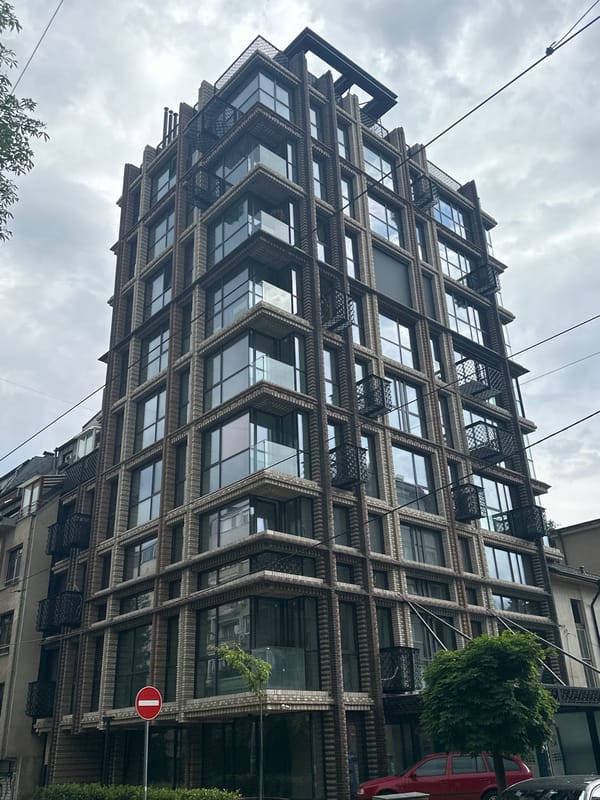 Sofia building photographed, indoor portrait captured by witness