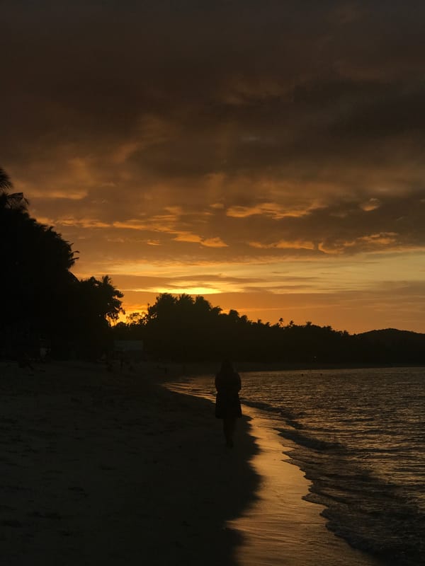 Sunset documented at Baan Mae Nam beach, Thailand