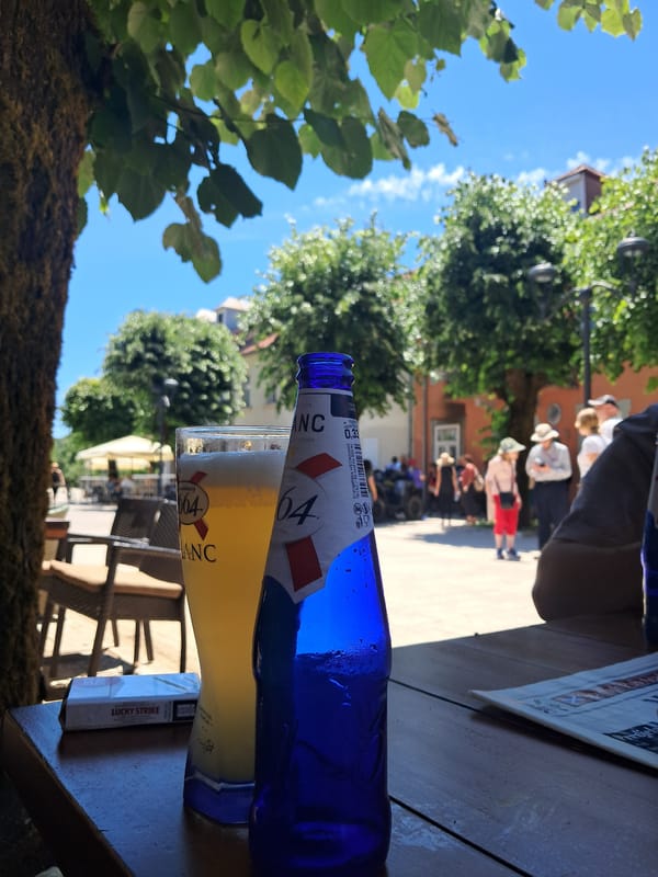 Friends hang out in Cetinje with music and drinks