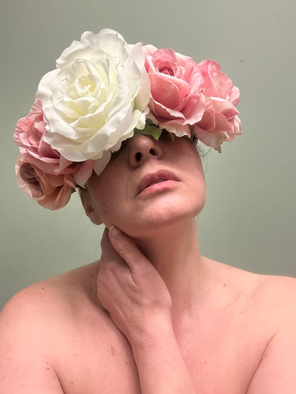 Portrait session with floral crown photographed in Riga