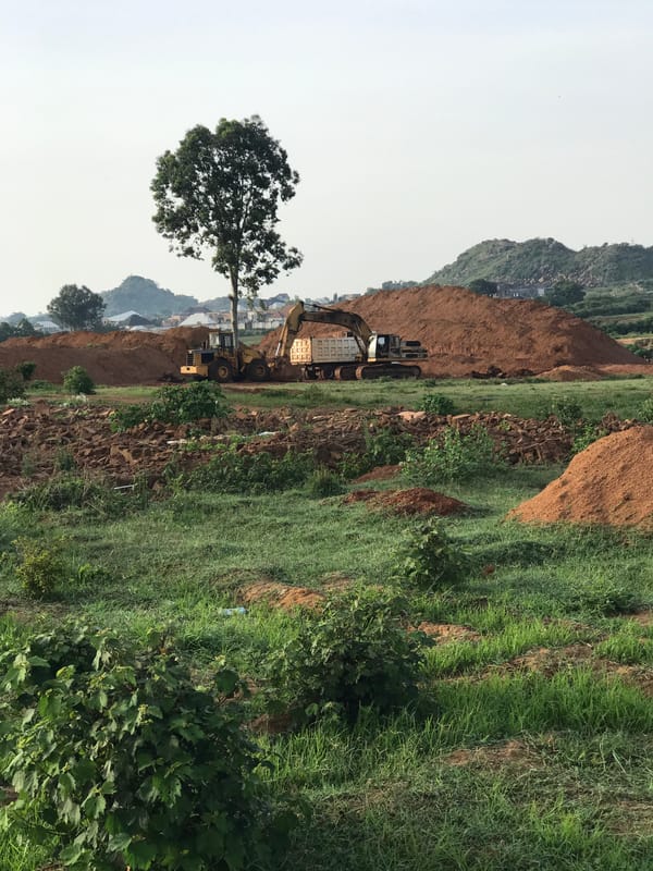 Morning scenes from Jos, Nigeria construction and rural areas