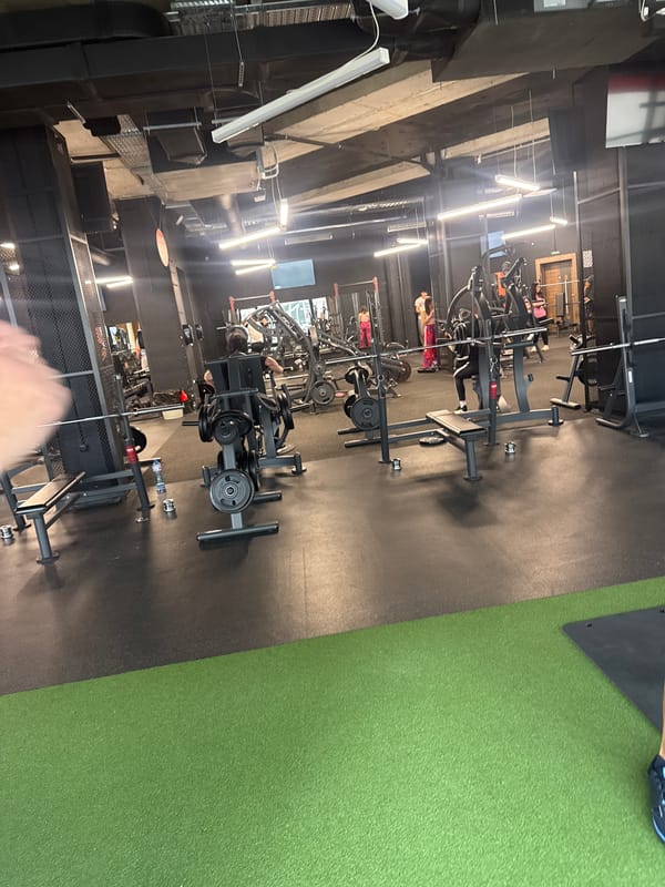 Gym interior documented during afternoon workout session