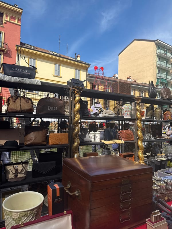 Designer handbags sold at Milan street stall