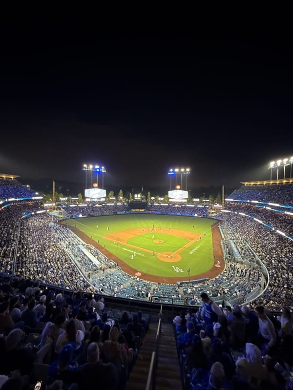 Evening baseball game draws crowds to Dodger Stadium