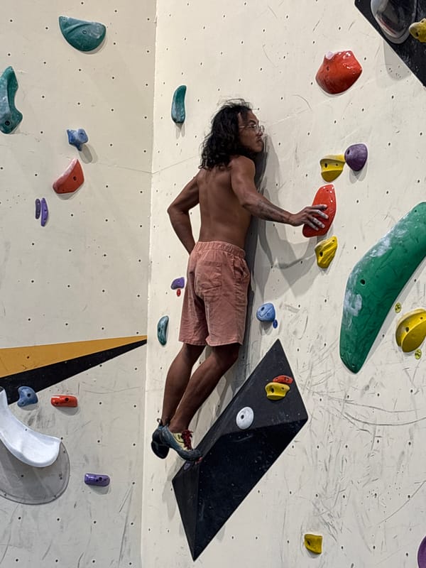Morning session at a Da Nang climbing gym