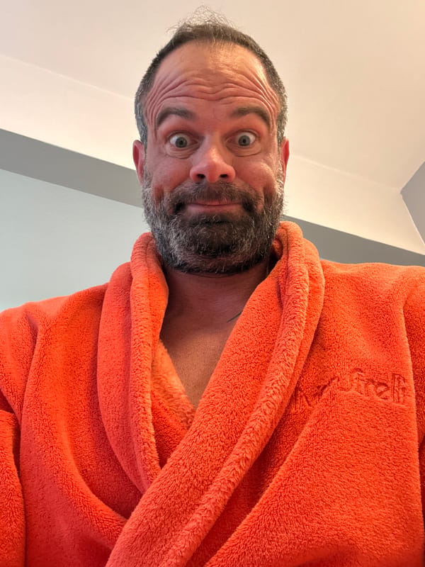 Man takes early morning selfies with coffee in Belgium