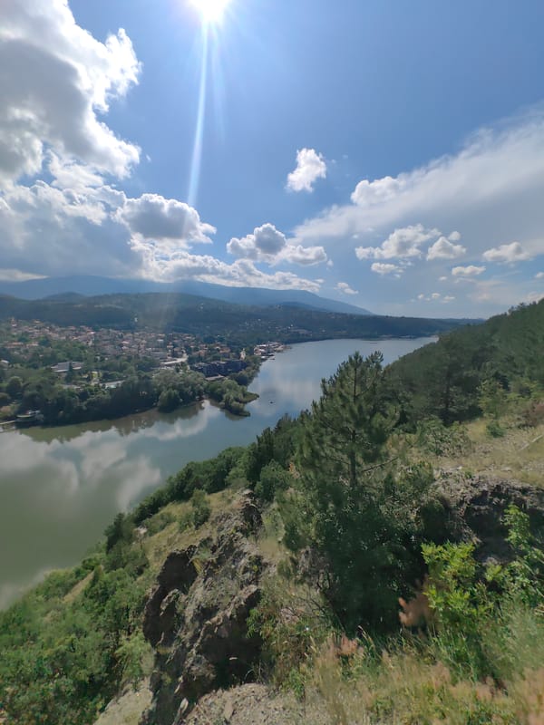 Filming and exploring the Pancharevo Lake overlook, Bulgaria
