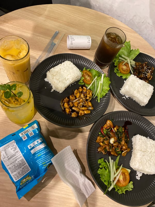 Restaurant meal documented in Madiun, Indonesia with local snacks