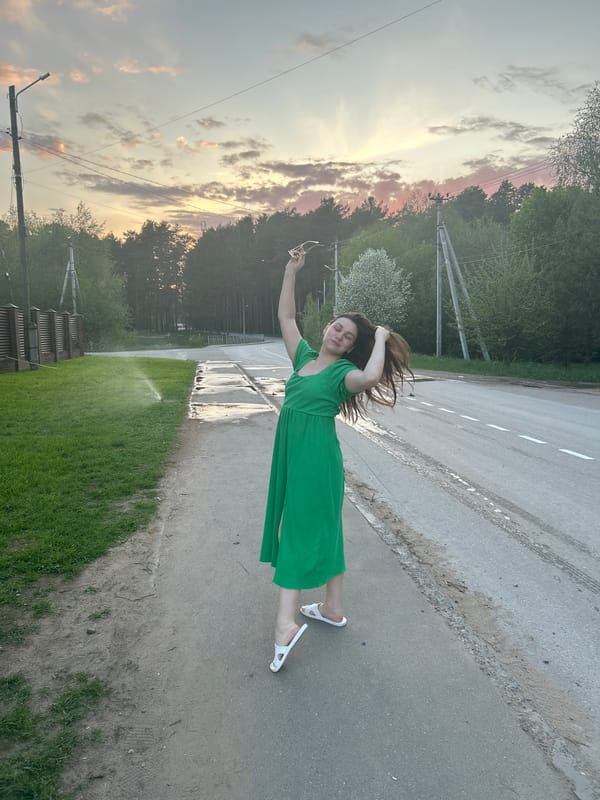 Friends document casual sunset activities in Chaikovsky, Russia