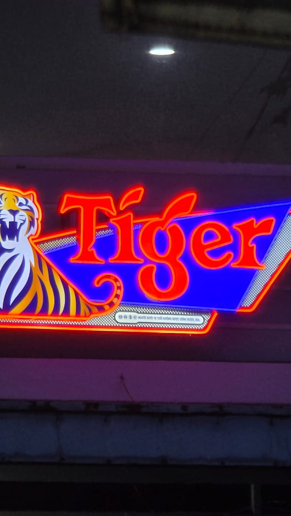 Tiger Beer neon sign spotted in Nha Trang