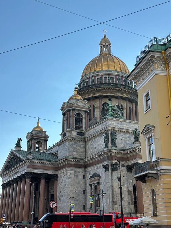 Summer afternoon around Saint Isaac's Square, central Saint Petersburg