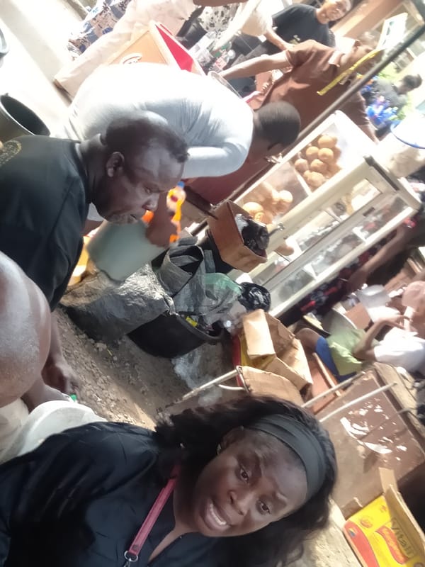 Saturday morning street life and gatherings in Lagos