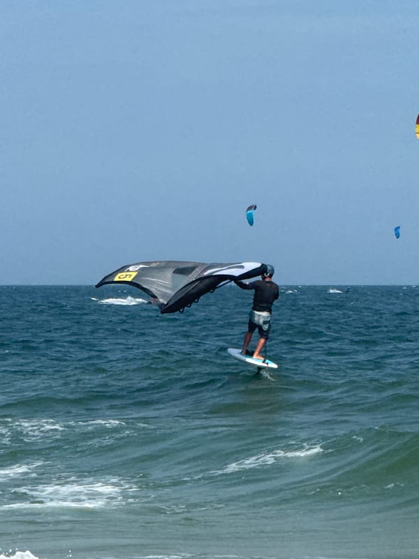 Wing foiling session off the coast of Mũi Né, Vietnam