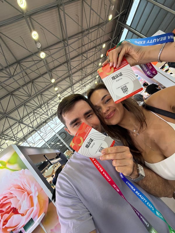 Beauty expo attendees document morning activities in Shanghai