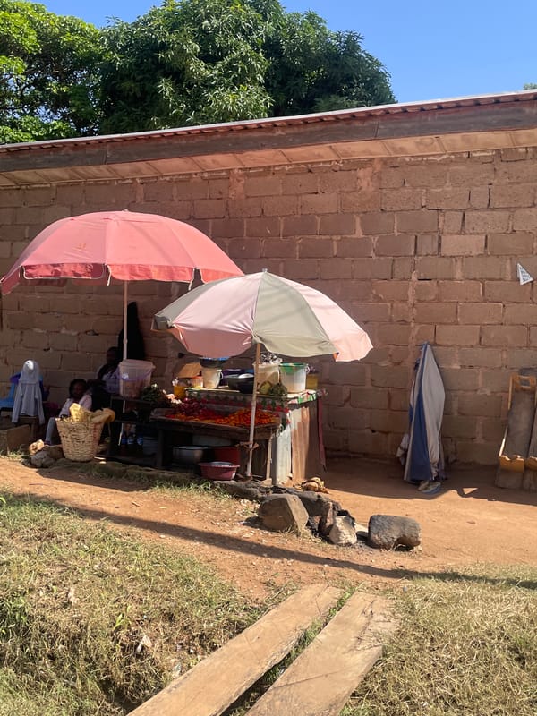 Street-level commerce and activity at a Gura Top roadside market