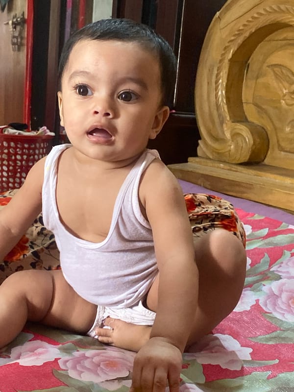 Infant captured in home setting in Dhaka, Bangladesh