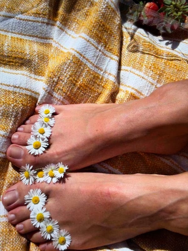 Flowers, fruit, and fabric in a slow summer aesthetic shoot