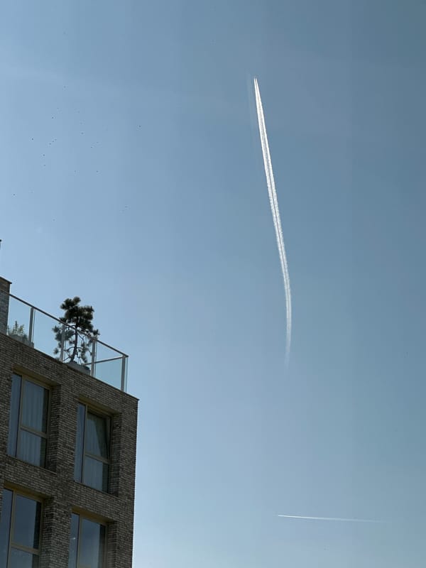 Crossing contrails observed in clear Amsterdam skies