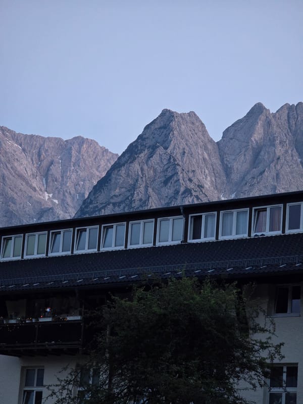 Zugspitze views from around Garmisch-Partenkirchen on a June afternoon