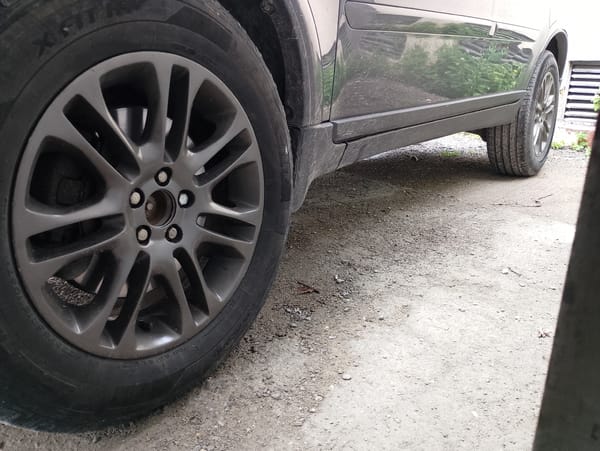 Worn Volvo SUV documented parked in Shumen, Bulgaria