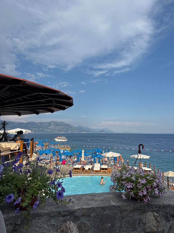 Lazy afternoon on a pebble beach in Montenegro