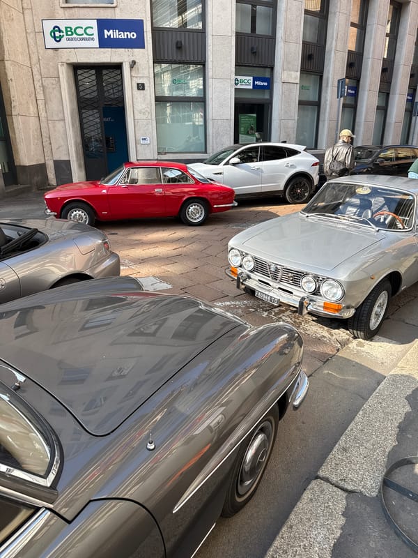 Classic car exhibition draws crowds to Milan's Piazza Affari