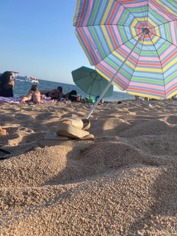 Lazy summer afternoon in and out of the water at Canet de Mar