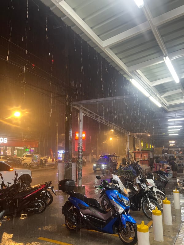 Rainy night out on Koh Phangan's streets