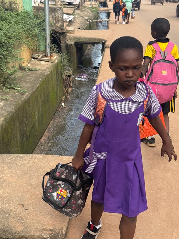 Students out and active at a school in Onitsha, Nigeria