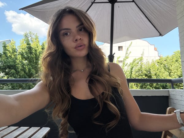 Balcony selfie session in Plovdiv, Bulgaria
