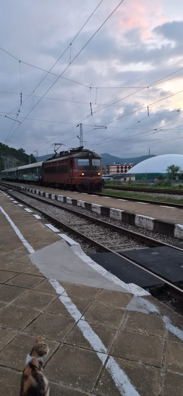 Evening railway scenes documented at Dryanovo station, Bulgaria