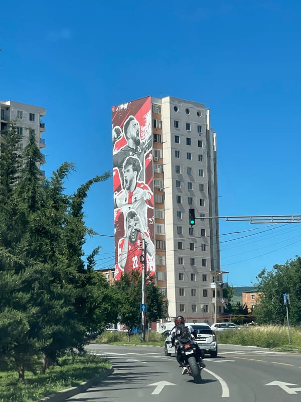 Sports murals spotted on Tbilisi buildings