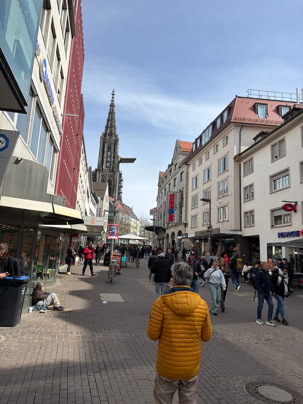 Saturday afternoon scenes captured across historic Ulm, Germany