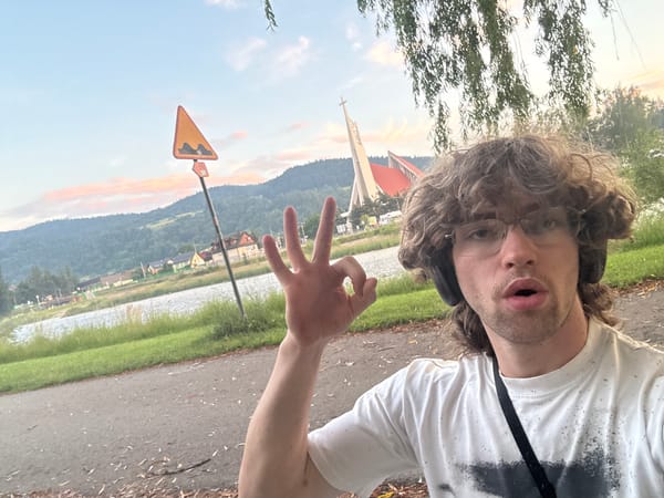 Afternoon selfie session along a waterfront path