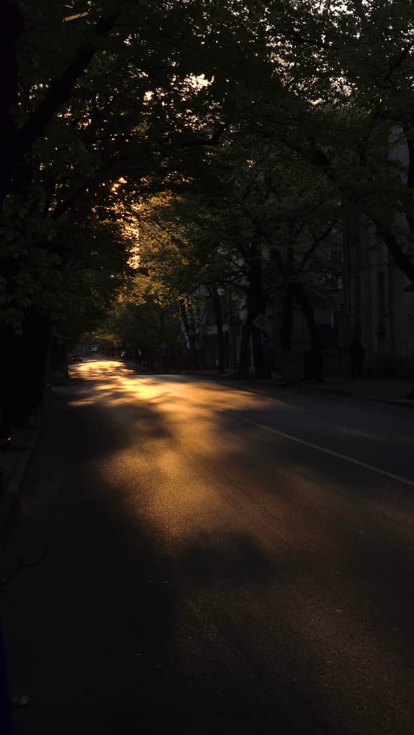 Evening street scenes documented in Stara Zagora, Bulgaria
