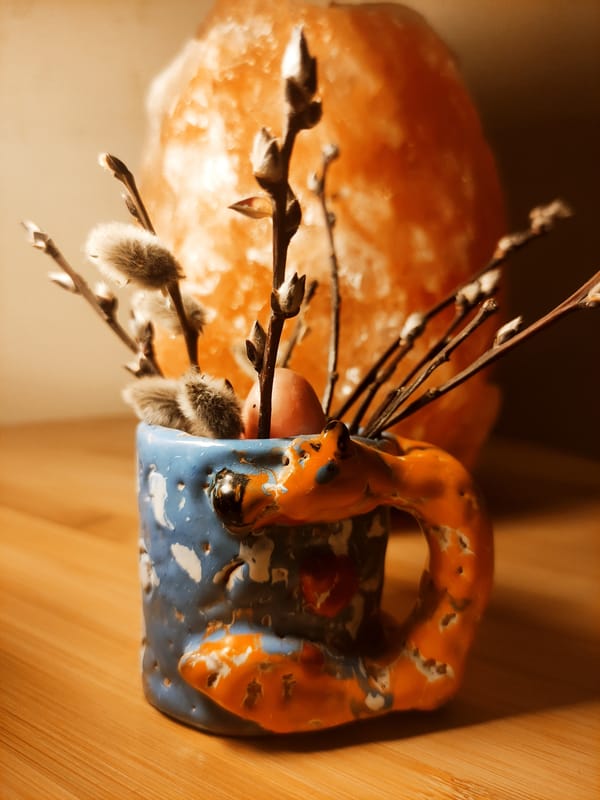 Artist documents handmade crafts and cooking in home studio