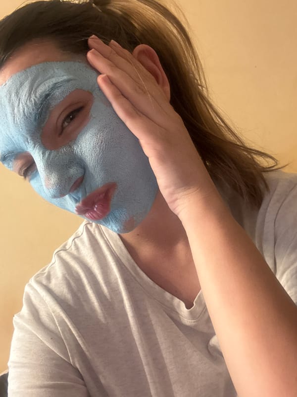 Person spotted wearing full-coverage light blue face mask in Sofia