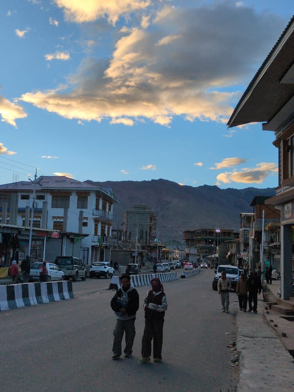 Street life and mountain views in Padum, Zanskar