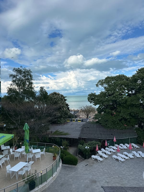 Elevated view captured of Varna seaside resort area